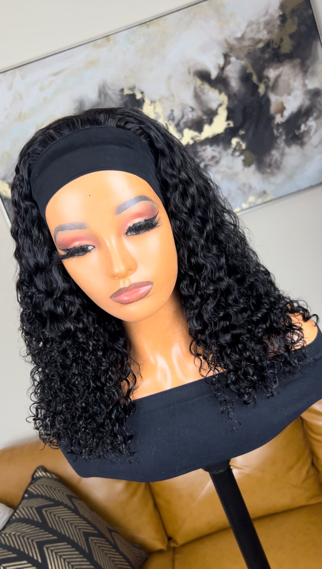 Deep Curly Headband Wig